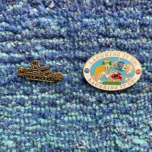 Las Vegas Monte Carlo and M&M “Laughing It Up” Straight Back Souvenir Lapel Pins